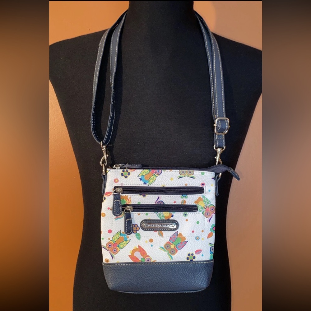 Stone Mountain Leather SYDNEY 3 Bagger Owl Crossbody Bag